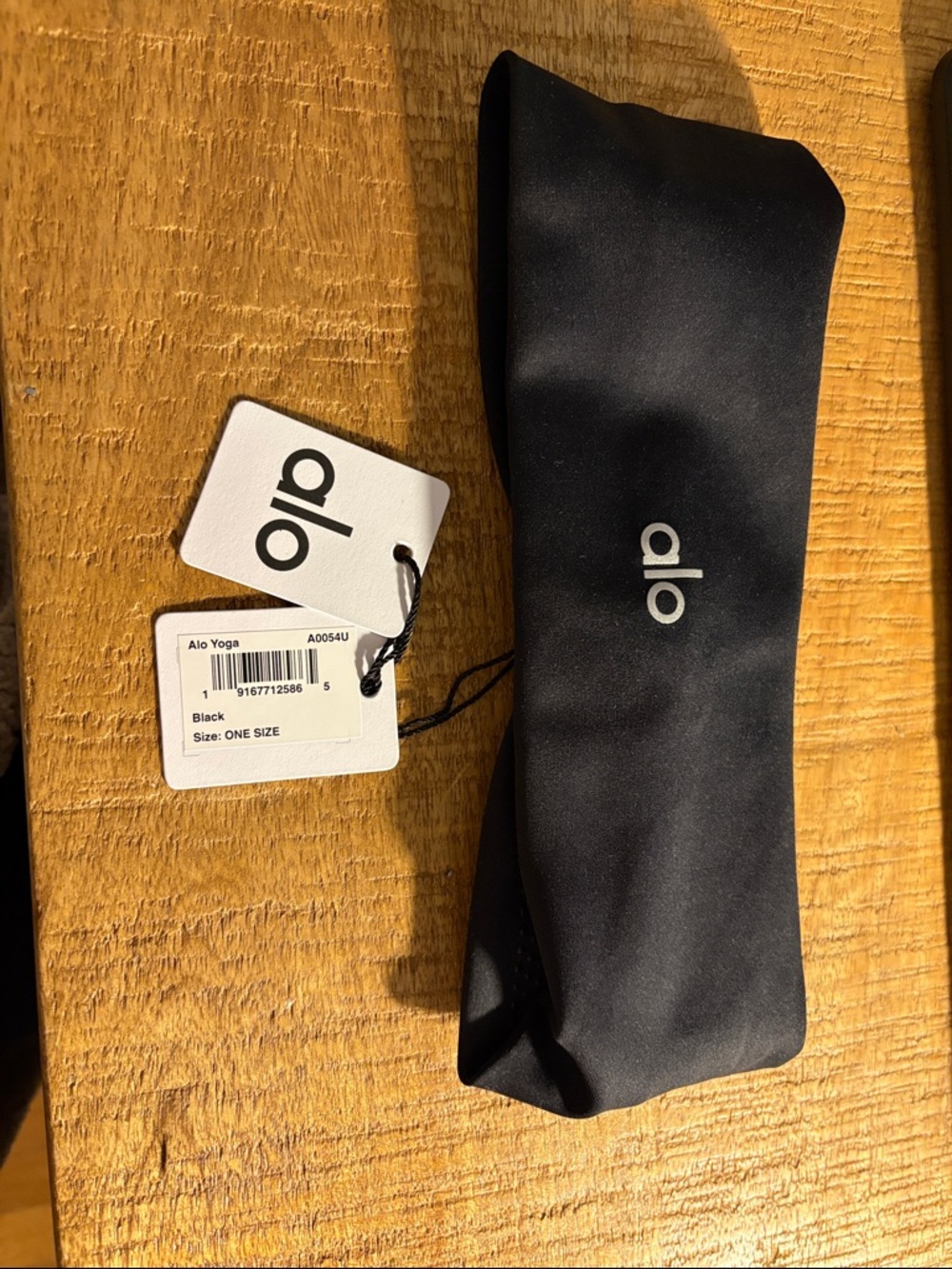 ALO Yoga Black Logo Stretch Headband